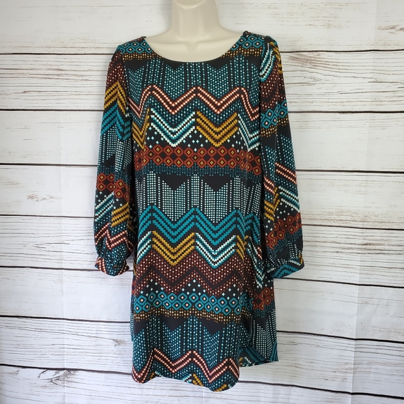 The Vintage Shop | Geo Print Midi Chevron Dress - Picture 2 of 8